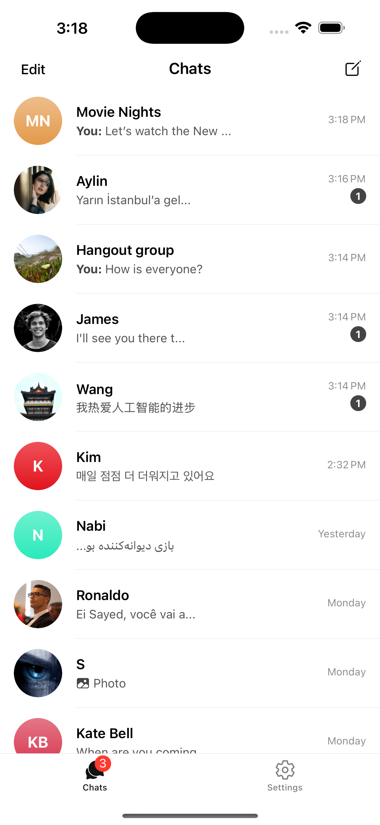 Avazly Chat Interface